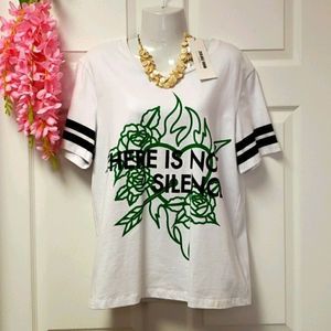 NWT 💟 Zealous Yarn TShirt 'There Is No Silence'